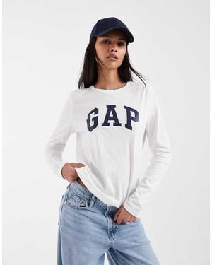 Gap Large Logo Long Sleeve T-Shirt - White