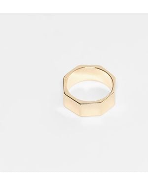 FADED FUTURE Angular Band Ring - White