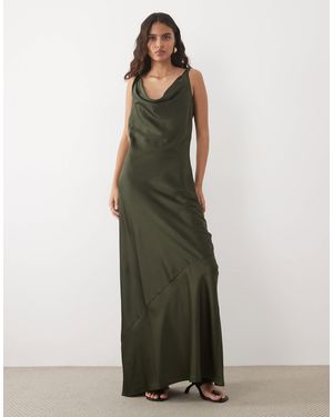 Jdy Cowl Neck Satin Maxi Dress - Green