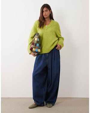 ASOS Pull décontracté à col en v - Bleu