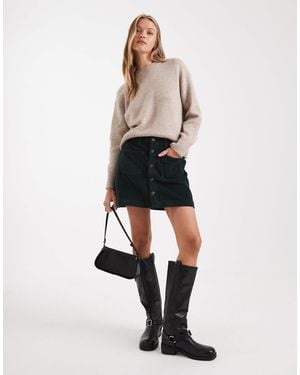 ONLY High Waist Cord Skirt - White