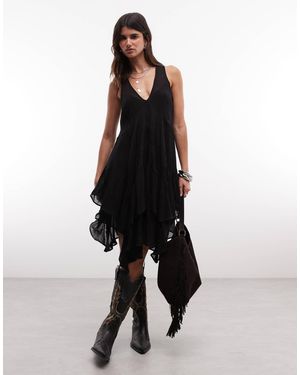 AllSaints Gretal midikleid mit v-ausschnitt und rüschen - Weiß