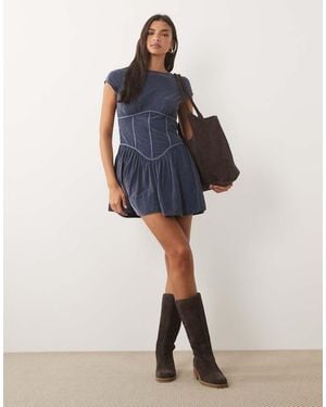 ASOS Vestito Corto Senza Maniche - Blu
