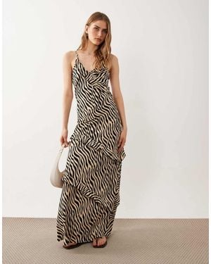 esmé studios Esmee Strappy Maxi Beach Dress With Ruffle Detail - Natural
