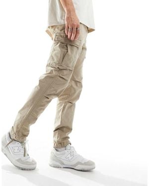 Jack & Jones Intelligence Loose Fit Washed Cargo Trouser - Natural