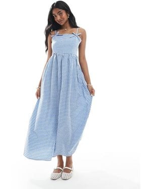 Daisy Street Bow Detail Maxi Dress - Blue