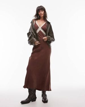 Vrg Grl Meet Me On The Dance Floor Maxi Cami Dress - Brown