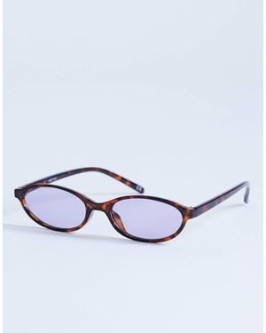 TOPSHOP – lanzarote – ovale sonnenbrille - Weiß
