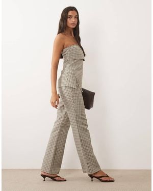 ASOS Plaid Tailored Trousers - Part Of A Set - Natural