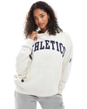 Superdry – athletic essentials – lässige kapuzenjacke - Weiß