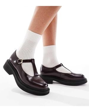 London Rebel Sophia Chunky Mary Janes - Red