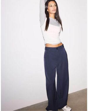 Stradivarius Smart Trousers With Darts - Blue