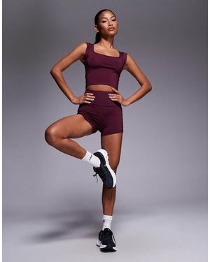 4505 3 Inch Sculpting Active High Waist Booty Shorts - Purple