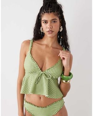 Reclaimed (vintage) Tankini Top With Floaty Hem - Green
