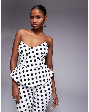 AFRM Merida Structured Corset Peplum Top - Gray