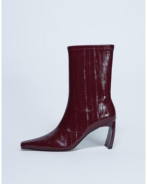 TOPSHOP Pearl Point Toe Ankle Boot - Red
