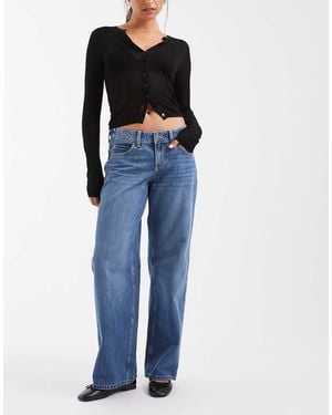 Hollister Adjustable baggy Jeans With Cuffed Hem - Blue