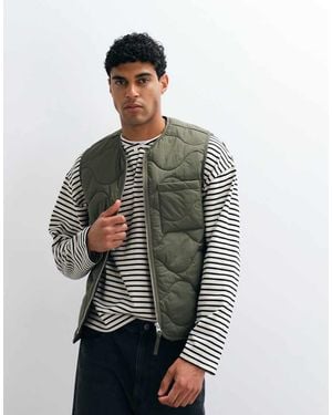 ARKET Chaleco Guateado Con Cremallera Delantera De -Verde - Multicolor