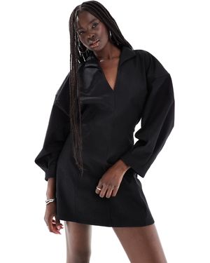 ASOS Robe courte avec col et manches cocon courtes - Noir