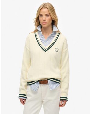 Superdry – cricket club – pullover - Natur