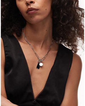 TOPSHOP – sally – wasserfeste, klobige halskette aus edelstahl - Schwarz