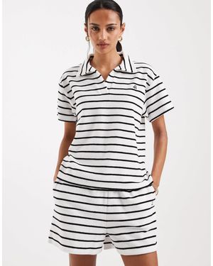 4th & Reckless Cotton Rich Terrycloth Collared Polo Top - White