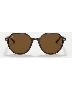 Ray-Ban Thalia Square Polarised Sunglasses With Lens - Brown