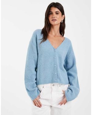 & Other Stories Alpaca And Wool Blend V-neck Cardigan - Blue