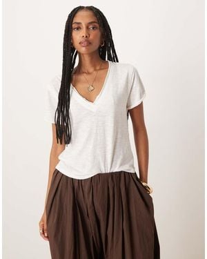 Free People Take 2 Tee Short Sleeve V-neck - White