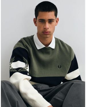 Fred Perry Pullover mit streifen-logo-grafik - Mehrfarbig