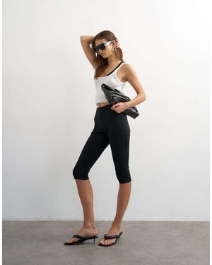 TOPSHOP Jersey Capri Leggings - Black