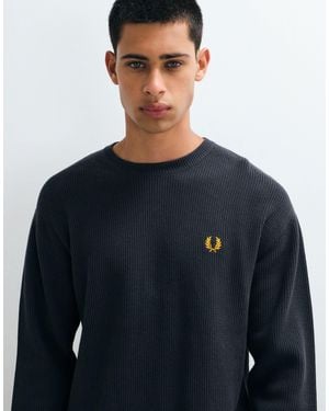 Fred Perry Strukturierter pullover - Blau