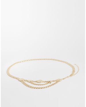 ASOS Asos Design Curve Chunky Chain Coin Belt - Natural