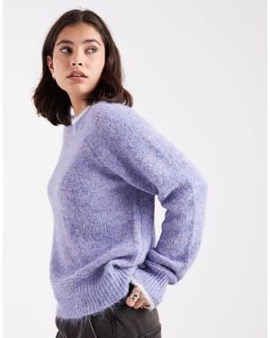 Pieces Contrast Trim Knit Jumper - Purple