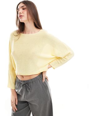 Stradivarius Rustic Knit Slouchy Jumper - Yellow