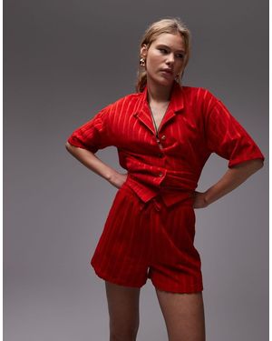 TOPSHOP Towelling Shorts Co-ord - Red