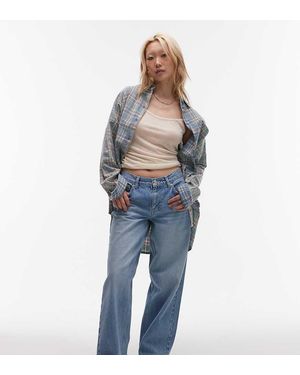 Topshop Unique Cinch Low Rise Relaxed Jean - Blue