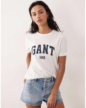 GANT Collegiate Chest Logo Fitted T-shirt - White