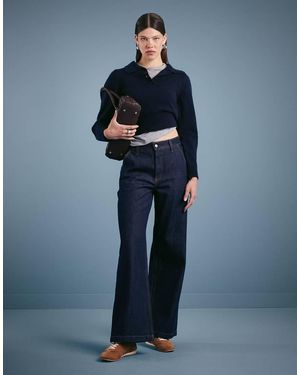 Abercrombie & Fitch High Rise Wide Leg Jeans - Blue