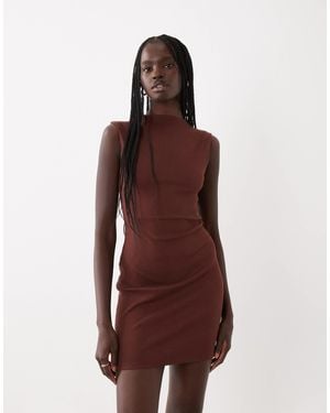 ASOS Cotton Rib Mini Dress - Purple