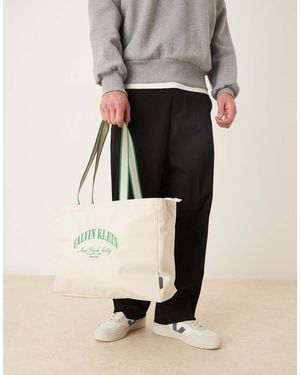 Calvin Klein Graphic Tote Bag - Natural