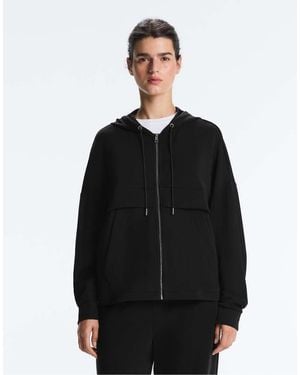 Oysho Soft-touch Modal Zip-up Sweatshirt - Black