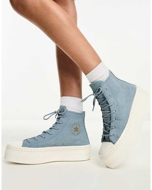 Converse Chuck Taylor All Star Modern Lift Hi Suede Trainers - Blue