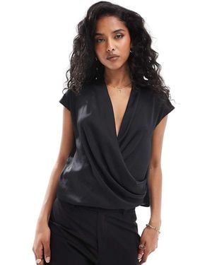Mango Camicia Nera Senza Maniche - Nero