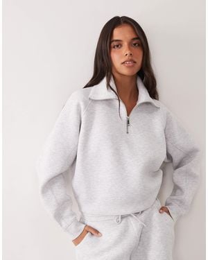 4505 Rest Day 1/4 Zip Sculpted Volume Sweat - White