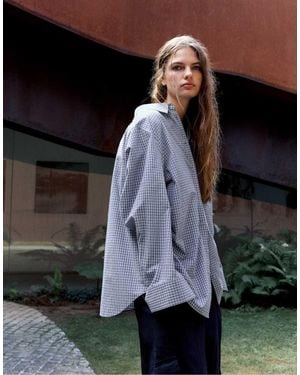 Pull&Bear Camicia Oversize A Quadri Nei Toni Del - Nero