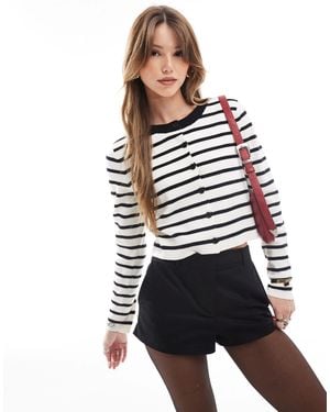 ONLY Cropped Knitted Cardigan - White
