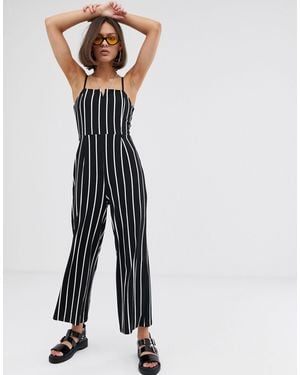 Bershka Combinaison avec encoche sur le devant - Noir