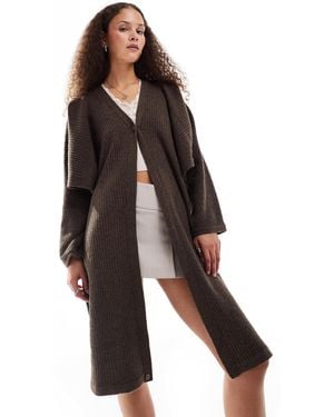 Urban Revivo Drape Effect Cardigan - Brown