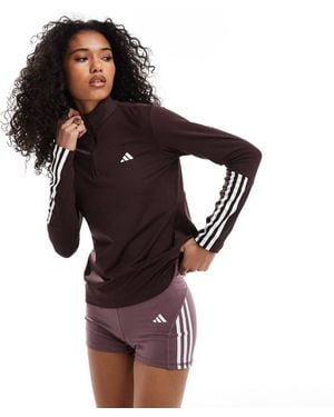 adidas Originals Adidas Training Hyperglam 1/4 Zip Top - Brown